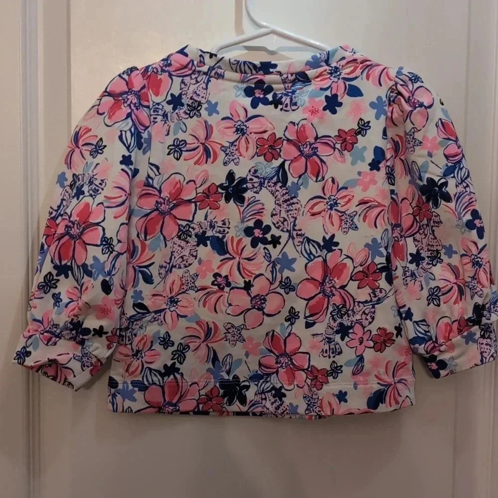 LILLY PULITZER GIRLS MINI CORDEN SWEATSHIRT, PARTY LIKE A LOBSTAR, NWT - Picture 3 of 5